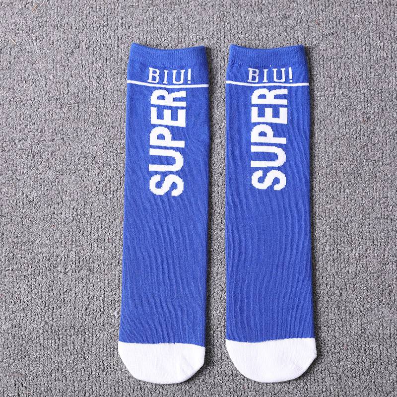 Blue letter socks